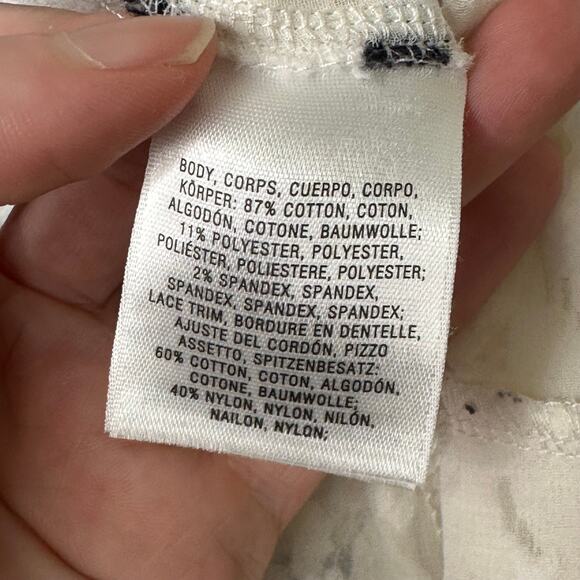 Md Anthropologie Striped Cardigan Black Cream Chiffon Lace Boho Romantic Preppy - Picture 5 of 8